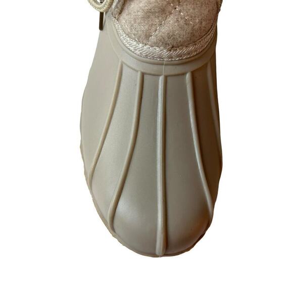 Gypsy Jazz Quack Duck Boots Womens 8 Cream Ankle Black Rubber Lace Up - Picture 12 of 14